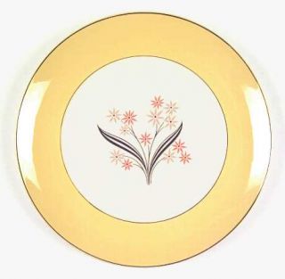 Homer Laughlin  Hlc592 Dinner Plate, Fine China Dinnerware   Rhythm, Yellow Band