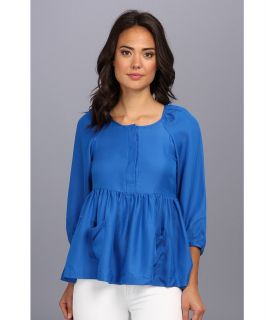 French Connection T Alexia Silk Blouse Womens Blouse (Blue)