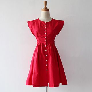 Jinbier Womens Korean Red Dress