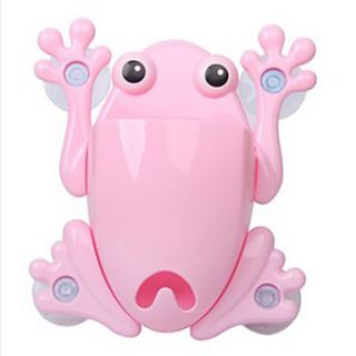 Frog Shaped Strong Scution Plastic Toothbrush Holder Random Colour, L18cm x W24.5cm x H1cm