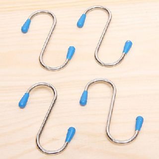 Small sized S Shaped Stainless Steel Hook, Set of 4, L9.5cm x W15cm x H1cm