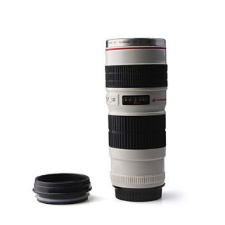 Unique Simulation White Long Camera Lens Style 350ml Thermos Mug Cup