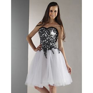 Ball Gown Sweetheart Knee length Tulle And Lace Cocktail/ Homecoming/Prom Dress