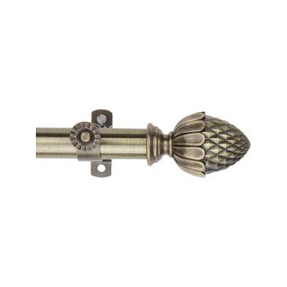 ROD DESYNE Curtain Rod with Acorn Finials, Antique Brass