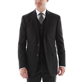 Stafford Super 100 Wool Suit Jacket, Black, Mens