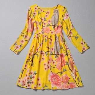 Womens New Spring Fashion Owl Flower Dress