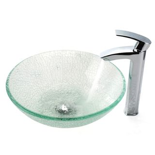 Kraus Bathroom Combo Set Broken Glass Sink With Faucet