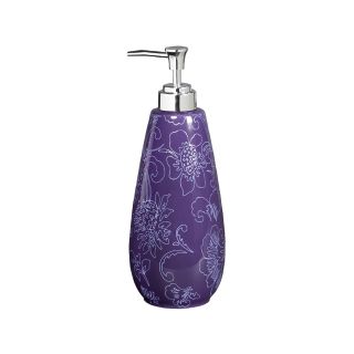 Creative Bath Fine Lines Ceramic Soap Dispenser, Purple