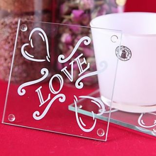 LOVE Design Glass Coasters (Set of 2)