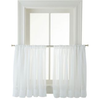 MARTHA STEWART MarthaWindow Voile Rod Pocket Window Tiers, White