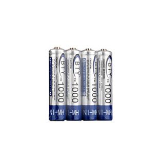 4 x AAA 1000mAh Ni MH BTY 2500 Rechargeable Batteries (BYT(1000))