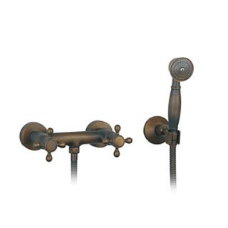 Wall Mount Antique Brass Shower Faucet Set