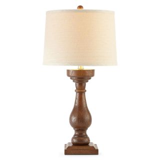 ROYAL VELVET Classic Balustrade Wood Look Table Lamp, Mahogany