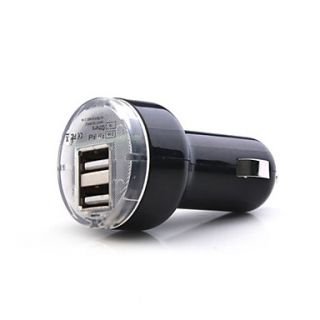 Dual USB In Car Charger for iPad/iPad 2/iPhone/iPod/other Cell Phones (Black)