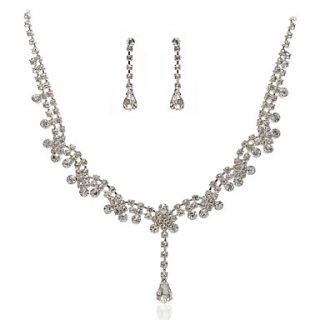 High Quality Czech Rhinestones With Alloy Plated Wedding Jewelry Set,Including Necklace And Earrings