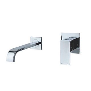 Contemporary Wall Mount Bathroom Sink Faucet   Chrome Finish