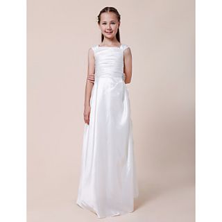 Sheath/Column Square Floor length Taffeta Junior Bridesmaid Dress
