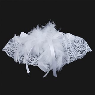 Gorgeous Lace With Feathers Wedding Garters