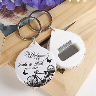 Personalized Bottle Opener / Key Ring   Bicycle and Butterfly (set of 12)