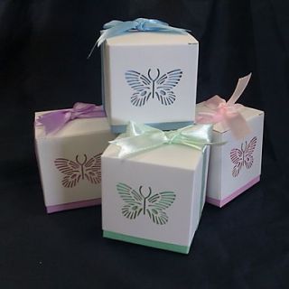 Spring Elegance Favor Box With Laser Cut Butterfly (Set of 12)