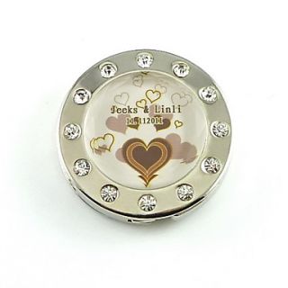 Personalized Stainless Steel Purse Valet With Acrylic Diamond – Chocolate Hearts