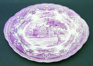 Grindley English Country Inn Pink 12 Oval Serving Platter, Fine China Dinnerwar