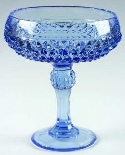 Indiana Glass Diamond Point Ice Blue Compote Dish, No Lid   Ice Blue, Heavy Pres