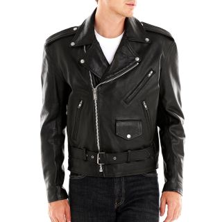 Excelled Leather Excelled Classic Leather Motorcycle Jacket, Black, Mens