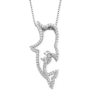 Cubic Zirconia Dolphin Pendant Sterling Silver, Womens