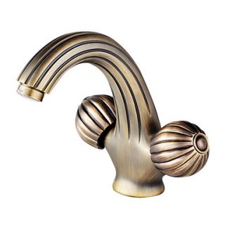 CLEARANCE  Antique Brass Two Handles Centerset Bathroom Sink Faucet