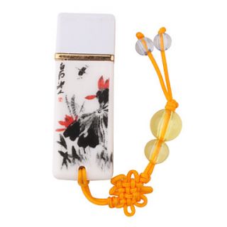 8GB Chinese Painting Style USB Flash Drive (White)