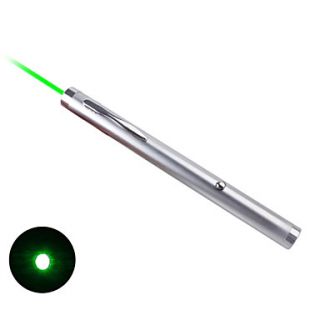 Steel Green Laser Pointer Pen With Silver Edge(Include 2 AAA batteries)