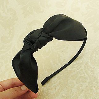 TS Satin Black Bow tie Headband
