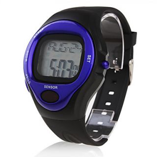 Calorie Counter Pulse Heart Rate Monitor Stop Automatic Watch   Blue