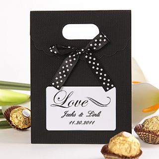 Personalized Love Favor Bag With Ribbon – Set of 12 (More Colors)