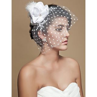 Beautiful Velvet And Feather Bridal Hat/Headpiece