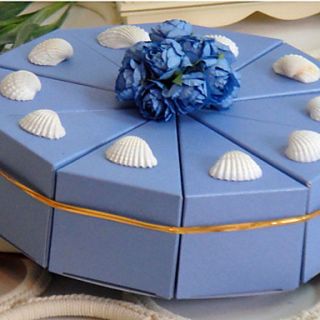 Light Sky Blue Cake Favor Box With Shell (Set of 10)