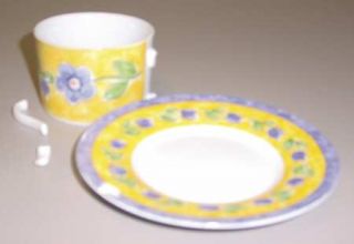 Inhesion Iec3 Flat Cup & Saucer Set, Fine China Dinnerware   Gallery, Blue Flora