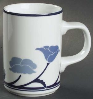 Dansk Belles Fleurs Blue Mug, Fine China Dinnerware   Tivoli Line, Blue Stems/Fl