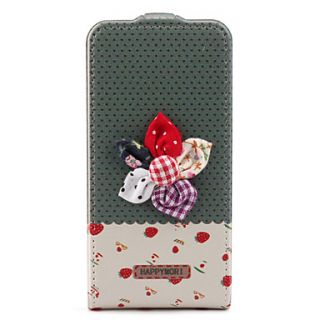 Strawberry Style Full Body Flip Case Cover for iPhone 4 and 4S (White)
