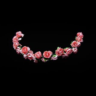 Pink Rosette Flower Girl Garland/Headpiece