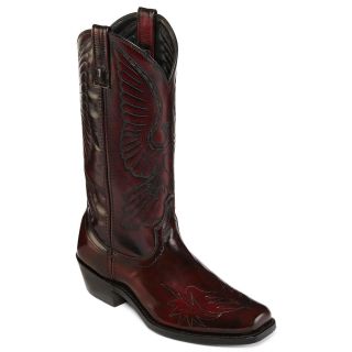 Laredo Mens Stitched Eagle Cowboy Boots, Blk Cherry