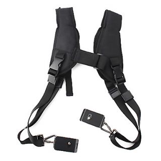 Quick Double Shoulder Belt Strap with 2 Metal Locks for DSLR Cameras