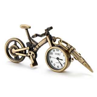 Unisex Alloy Analog Quartz Keychain Watch with Bicycle (Bronze)