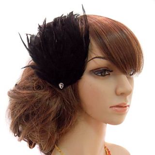 Gorgeous Feather Wedding Bridal Corsage Headpiece Black