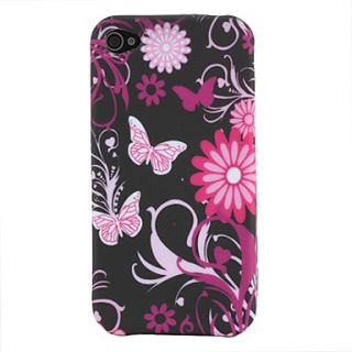 Butterfly And Flower Pattern Case for iPhone 4 and 4S