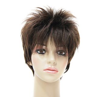 Capless High Quality Synthetic Fashion Short Straight Mens Wig
