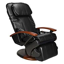 Black Human Touch Stretching Massage Chair With Extendable Footrest (refurbished)