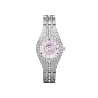 RELIC Womens Crystal Accent Pink Dial Watch