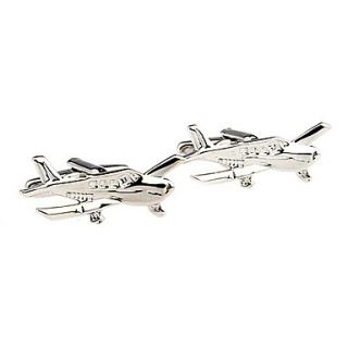 Fashionable Aircraft Cufflinks (Silver)